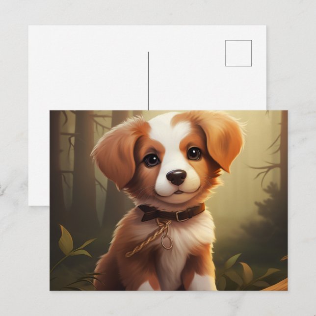 Postkarte A Heart of an Adorable Dog (Vorne/Hinten)