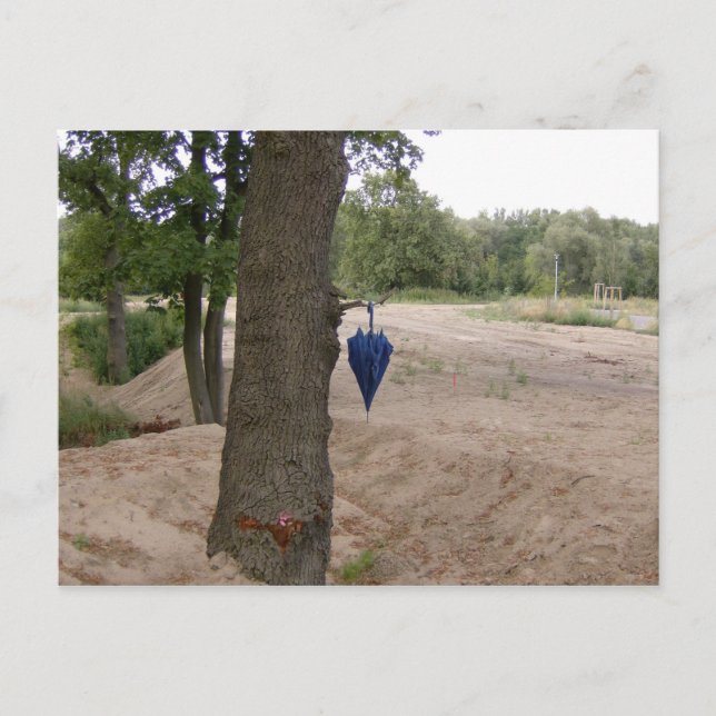 Postkarte - "abhän gen" (Vorderseite)