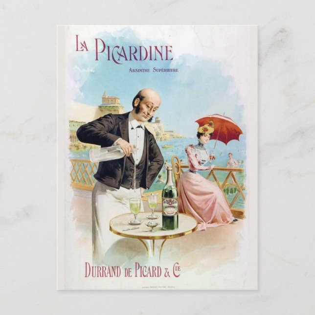 Postkarte Absinth La Picardine (Vorderseite)