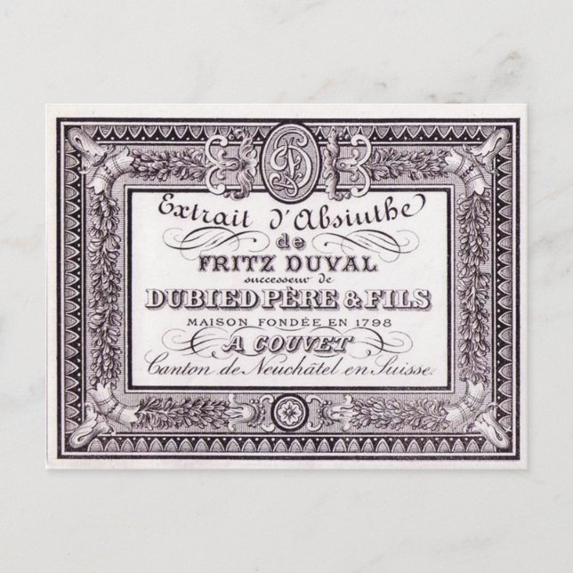 Postkarte Absinthe Duval (Vorderseite)