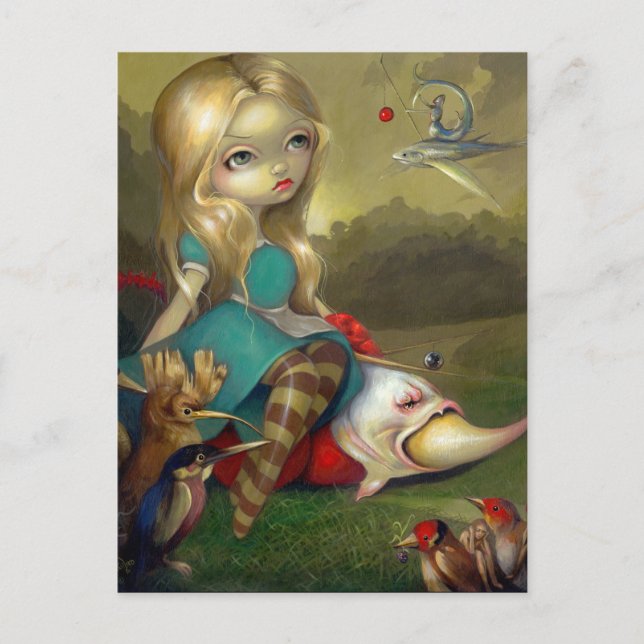 Postkarte "Alice and the Bosch Birds" (Vorderseite)