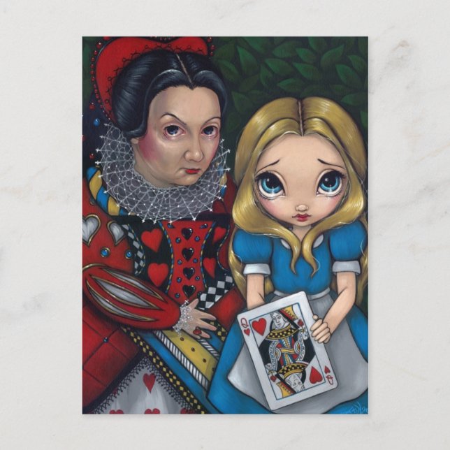 Postkarte "Alice and the Queen of Hearts" (Vorderseite)