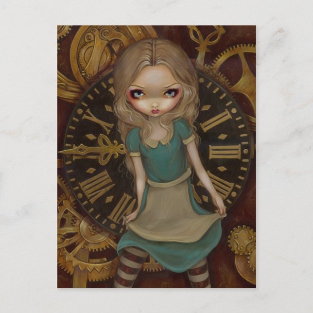 Postkarte "Alice in Clockwork" (Vorderseite)