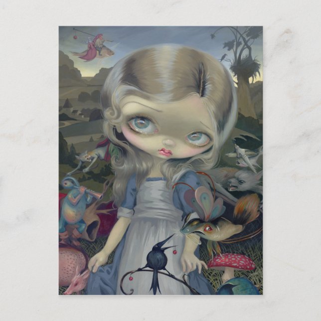 Postkarte "Alice in einem Bosch Wonderland" (Vorderseite)