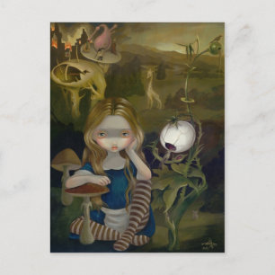 Postkarte "Alice in einer Bosch-Landschaft"