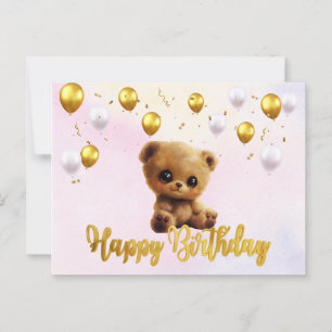 Postkarte "Alles Gute zum Geburtstag" mit einem Te