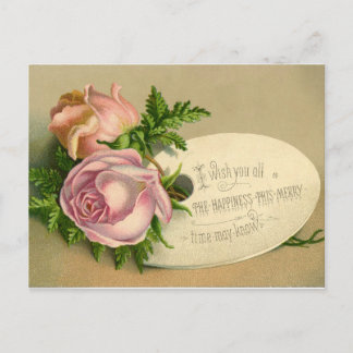 Postkarte: Alte Rosen Glückseligkeit Postkarte