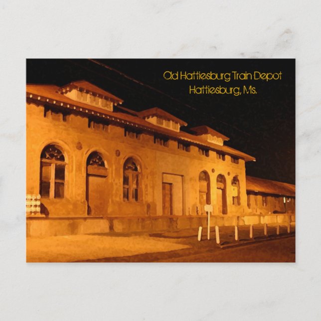 Postkarte Altes Hattiesburg Bahnhof Hattiesbur... (Vorderseite)