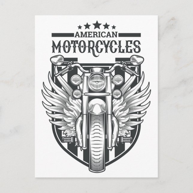 Postkarte "American Motocycle" (Vorderseite)