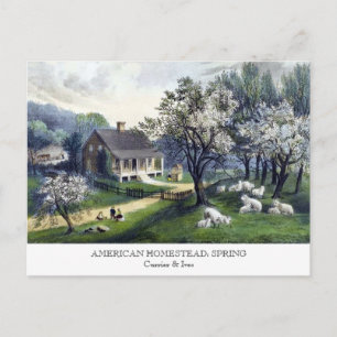 Postkarte - AMERIKANISCHER HAUSHALT: Frühjahr