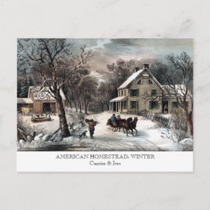 Postkarte - AMERIKANISCHER HAUSHALT: Winter