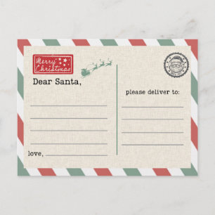 Postkarte an den Weihnachtsmann