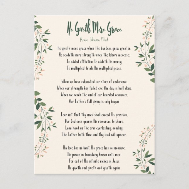 Postkarte Annie Johnson Flint Er gibt mehr Graz (Vorderseite)