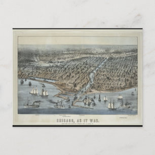 Postkarte-Antike Karten-Chicago wie es 1872 war Postkarte
