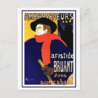 Postkarte: Aristide Bruant von Toulouse-Lautrec