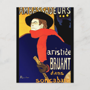 Postkarte: Aristide Bruant von Toulouse-Lautrec Postkarte