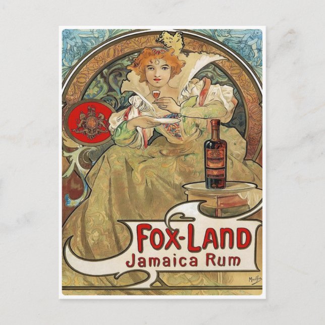 Postkarte - Art Nouveau Jamicce Rum (Vorderseite)