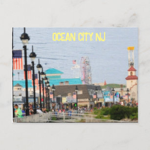 Postkarte auf der Promenade in Ocean City, New Jer