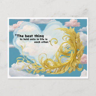 Postkarte auf Liebe halten