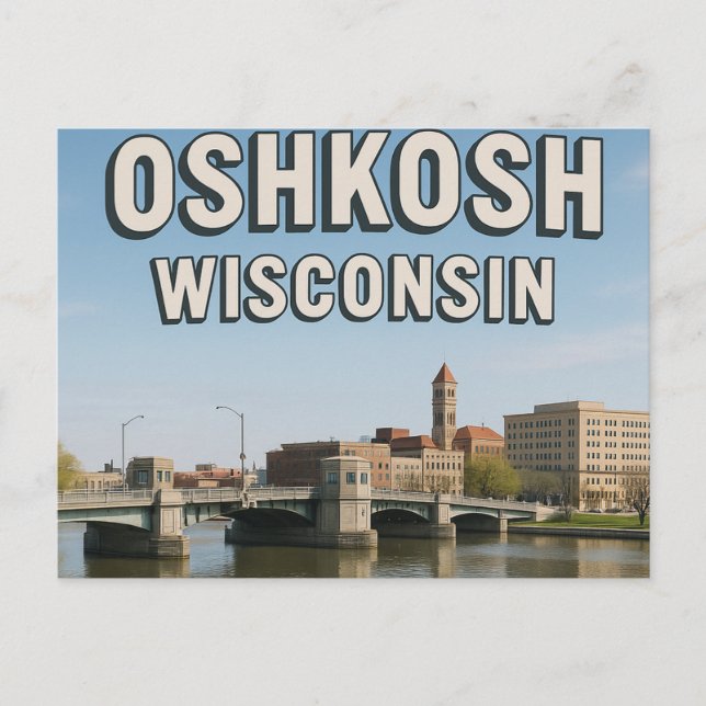 Postkarte aus Oshkosh Wisconsin (Vorderseite)