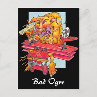 Postkarte - Bad Ogre - schwarzer Hintergrund