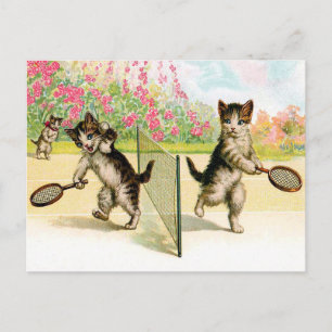 Postkarte: Badminton Kittens Vintag Art Postkarte