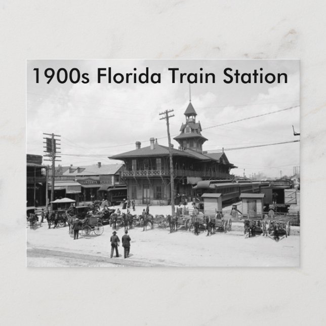 Postkarte "Bahnhof Florida" der 1900er Jahre (Vorderseite)