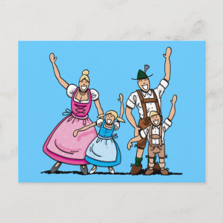 Postkarte Bayerisches BIER FESTIVALFamily Waving H