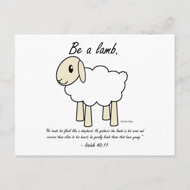 Postkarte ‚Be a Lamb‘ (Vorderseite)