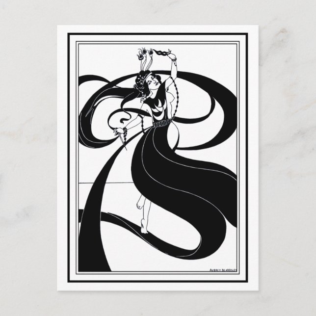 Postkarte: Beardsley Illustration Postkarte (Vorderseite)