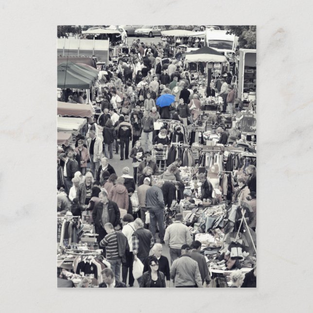 Postkarte - "Blauer Schirm in Masse" (Vorderseite)