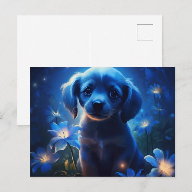 Postkarte Blaulicht (Vorne/Hinten)