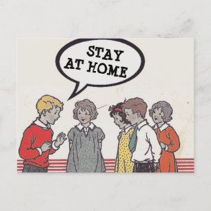 Postkarte bleibe auf Zuhause