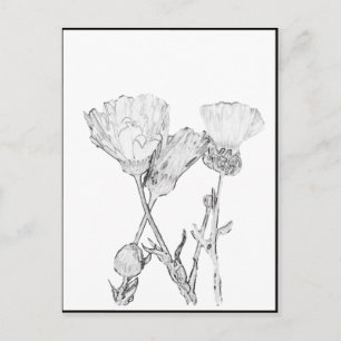 Postkarte - Blumen zum Ausmalen