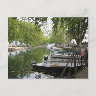 Postkarte: Boote, Kanal, See Annecy, Frankreich Postkarte