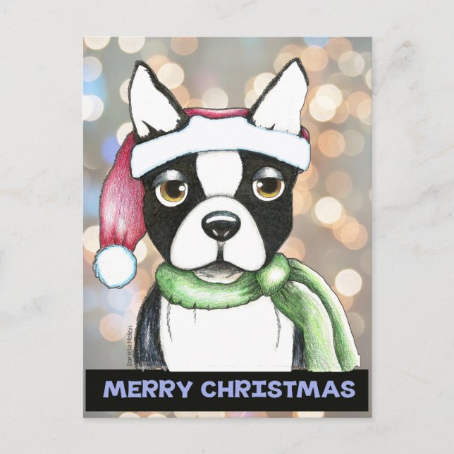 Postkarte Bostons Terrier Sankt (Vorderseite)