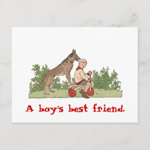 Postkarte "Boy's Best Friend"