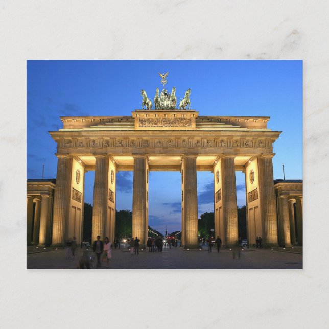 Postkarte Brandenburger Tor in Berlin, Deutschland (Vorderseite)