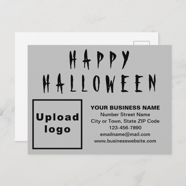 Postkarte "Business Halloween Gray Holiday" (Vorne/Hinten)