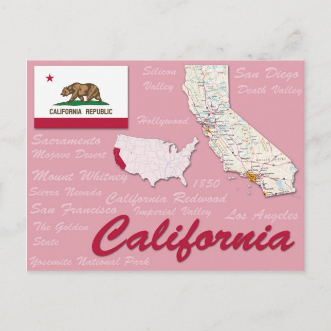 Postkarte "California" (Vorderseite)