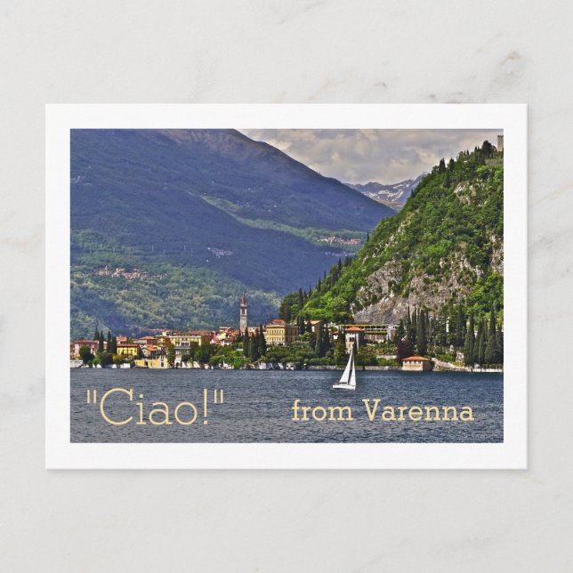 Postkarte, "CIAO!" VON VARENNA/ITALIEN-SEE-DISTRI Postkarte (Vorderseite)