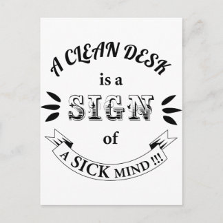 Postkarte "Clean Desk Funny Quotes"