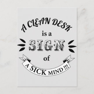 Postkarte "Clean Desk Funny Quotes"