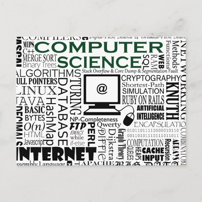 Postkarte "Computerwissenschaft" (Vorderseite)