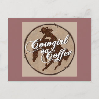 Postkarte "Cowgirl on Coffee"