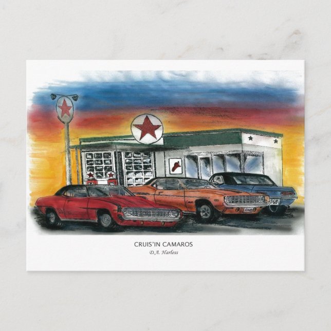 Postkarte - Cruis'in Camaros (Vorderseite)