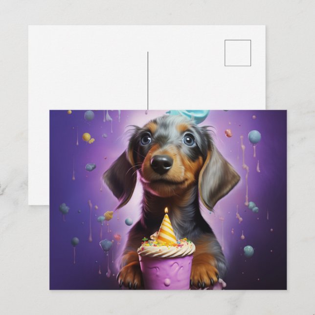 Postkarte Cuddles and Puppy Paws (Vorne/Hinten)