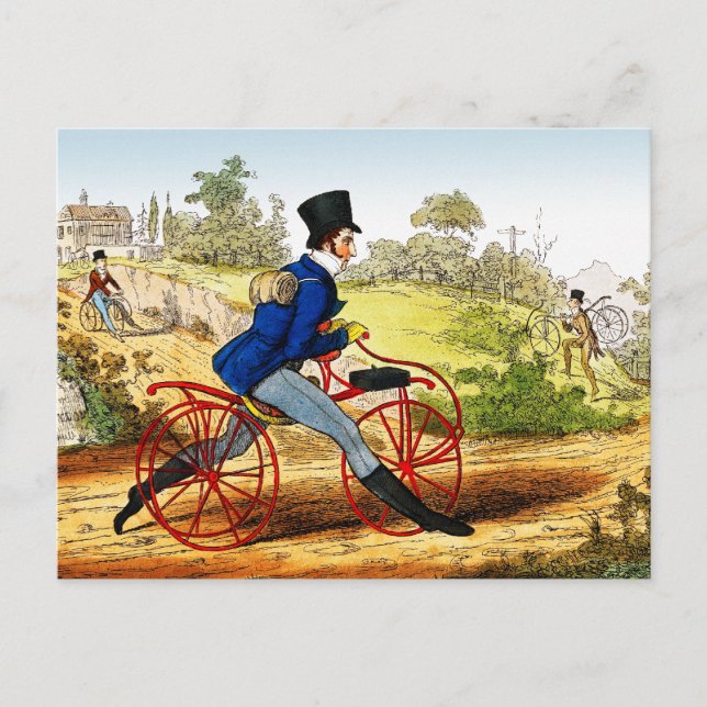 Postkarte: Das Hobby Pferd: Fahrradprototyp Postkarte (Vorderseite)
