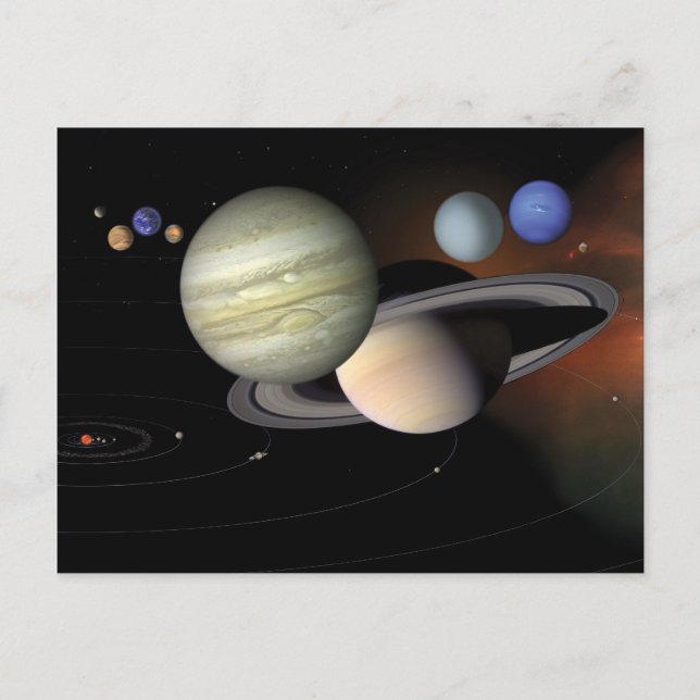 Postkarte "Das Sonnensystem" (Vorderseite)