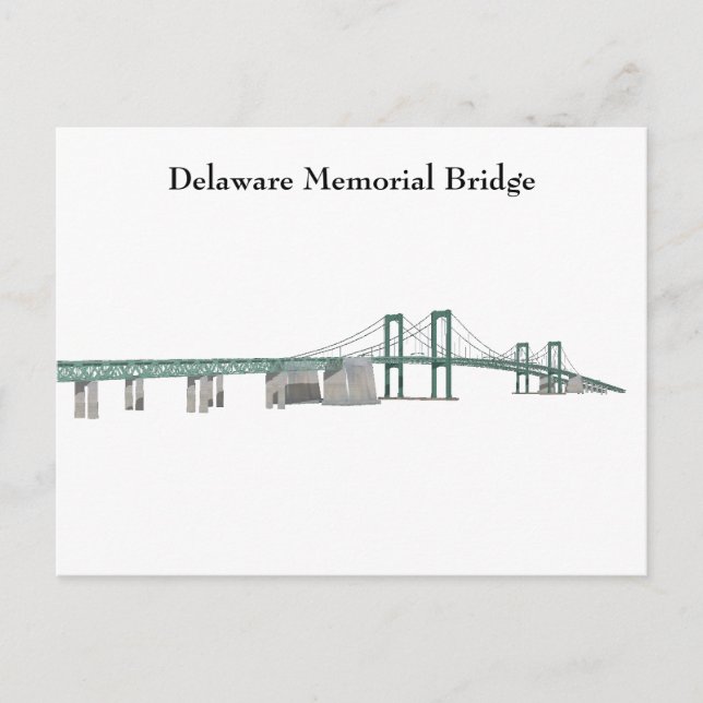 Postkarte: Delaware-Gedenkbrücke Postkarte (Vorderseite)